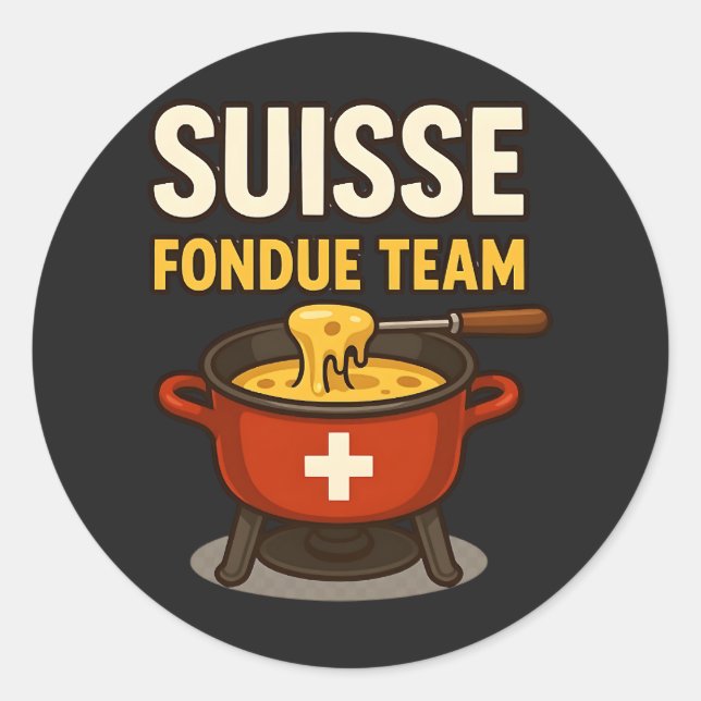 Suisse Fondue Team Classic Round Sticker (Front)
