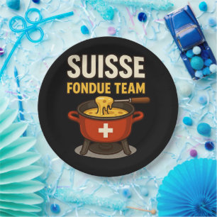 suisse fondue team paper plates