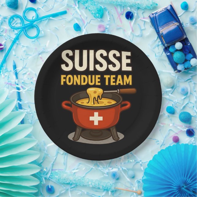 suisse fondue team paper plates (Party)