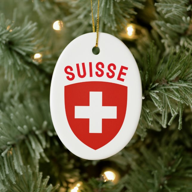 Suisse (French-speaking Switzerland) Ceramic Ornament (Tree)