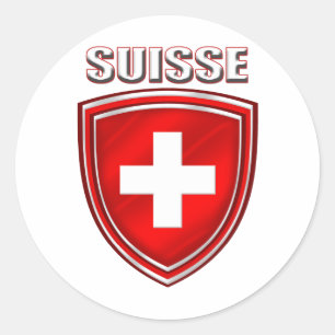Suisse logo shield emblem flag of Switzerland Classic Round Sticker