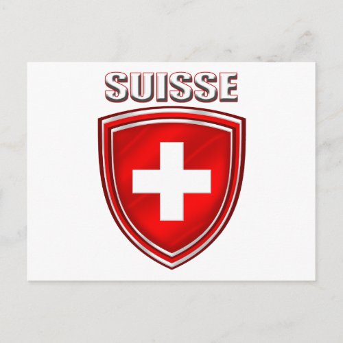 Suisse logo shield emblem flag of Switzerland Postcard