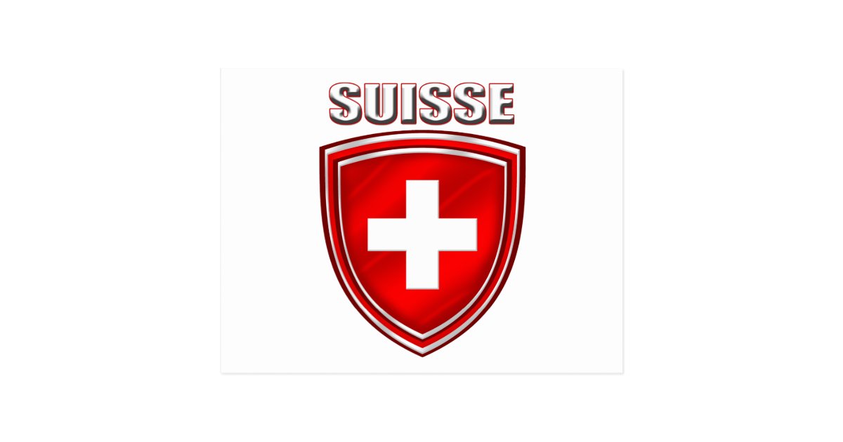 Suisse logo shield emblem flag of Switzerland Postcard ...