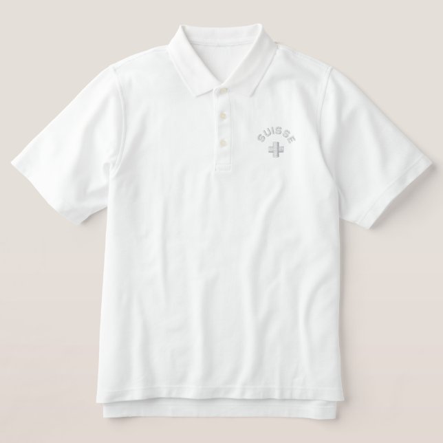 Suisse - Switzerland Embroidered Polo Shirt (Design Front)