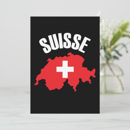 Suisse Switzerland Map Flag (Standing Front)