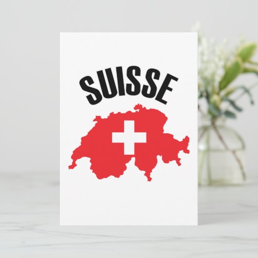 Suisse Switzerland Map Flag (Standing Front)