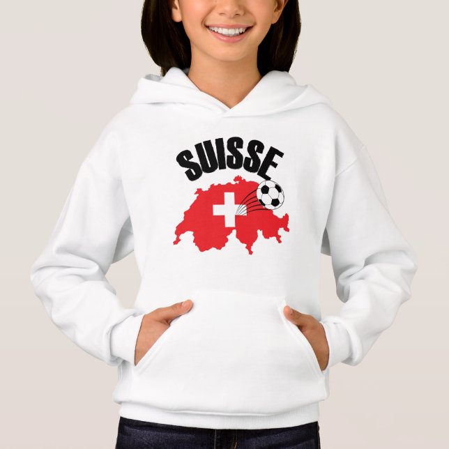 Suisse Switzerland Map Swiss Soccer Hoodie (Front)