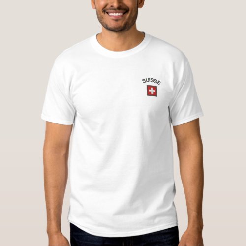 Suisse T Shirt With Switzerland Pocket Flag