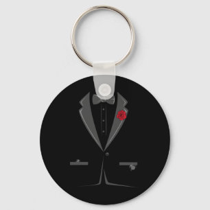 Suit And Tie Tuxedo Bowtie Costume Easy Halloween  Keychain