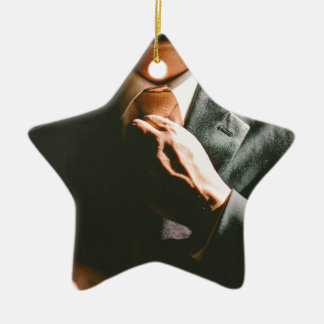 Suit businessman tie shadow effect ceramic ornament