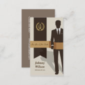 Suit Man Faux Gold Libra Laurel Classic Lawyer Business Card (Front/Back)
