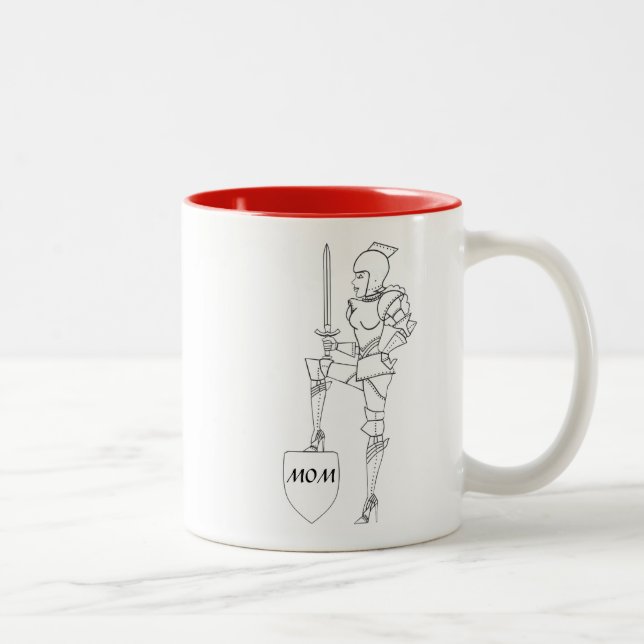 Suit of Armor Diva "MOM" Two-Tone Coffee Mug (Right)
