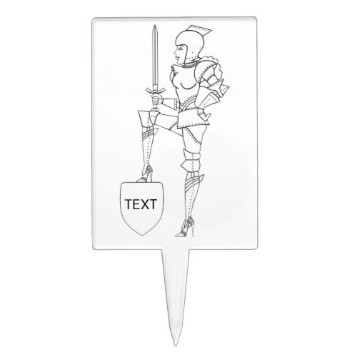 Suit of Armor Diva to Personalize  Cake Topper