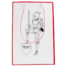 Suit of Armor Diva to Personalize Medium Gift Bag