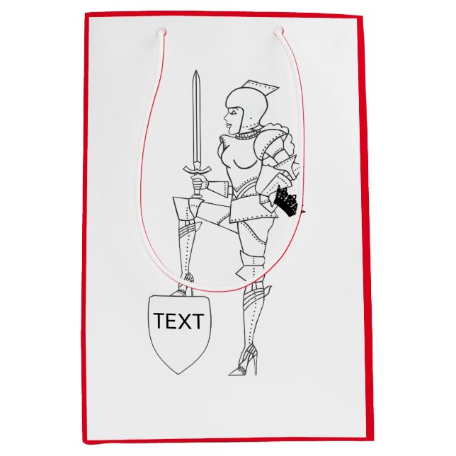 Suit of Armor Diva to Personalize Medium Gift Bag (Front)