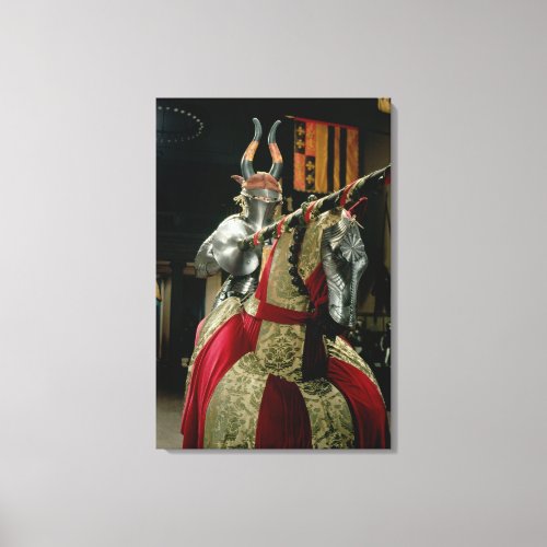 Suit of armour and matching horse armour canvas print