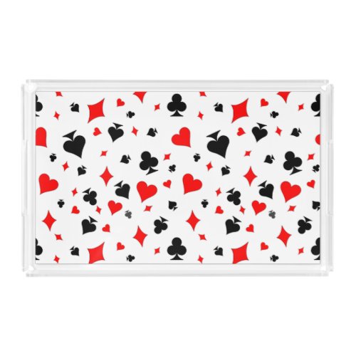 Suit of Cards Clubs Spades Hearts Diamonds   Acrylic Tray