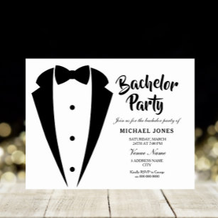 Suit & Tie Sophisticated Bachelor Party Invite