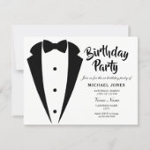 Suit & Tie Sophisticated Birthday Party Invite (Front)