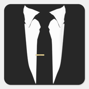 Suit Tie Wedding Tuxedo Prom Bachelor Ceremony Square Sticker