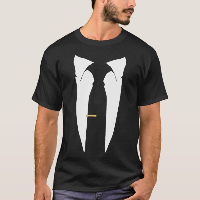Suit Tie Wedding Tuxedo Prom Bachelor Ceremony T-Shirt (Front)