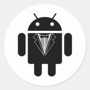 Suit up Android Classic Round Sticker
