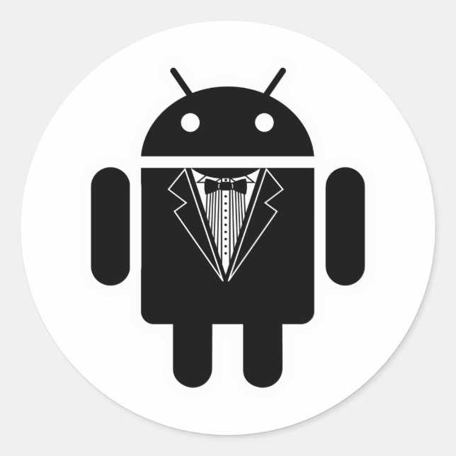 Suit up Android Classic Round Sticker (Front)