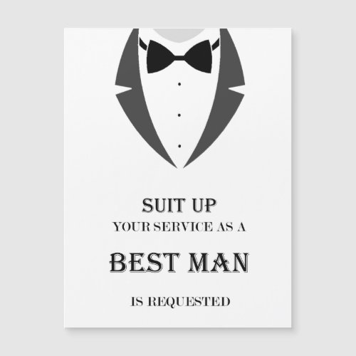 Suit Up Be My Best Man Magnetic Card