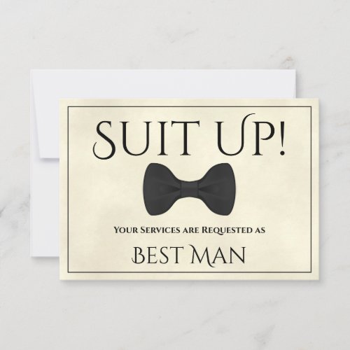 Suit Up Be My Best Man Marbled Ivory Card