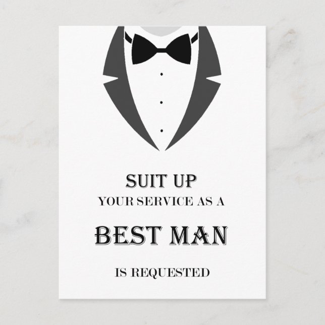 Suit Up Be My Best Man Proposal Card (Front)