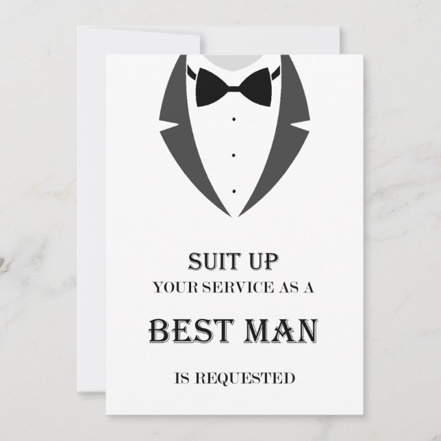 Suit Up Be My Best Man Proposal Card (Front)