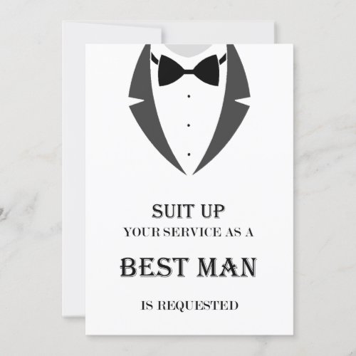 Suit Up Be My Best Man Proposal Card