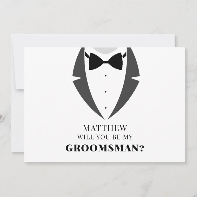 Suit Up Be My Groomsman Proposal Card (Front)