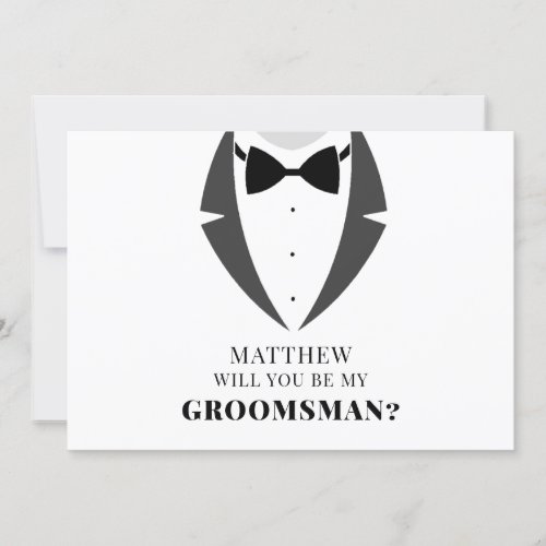 Suit Up Be My Groomsman Proposal Card