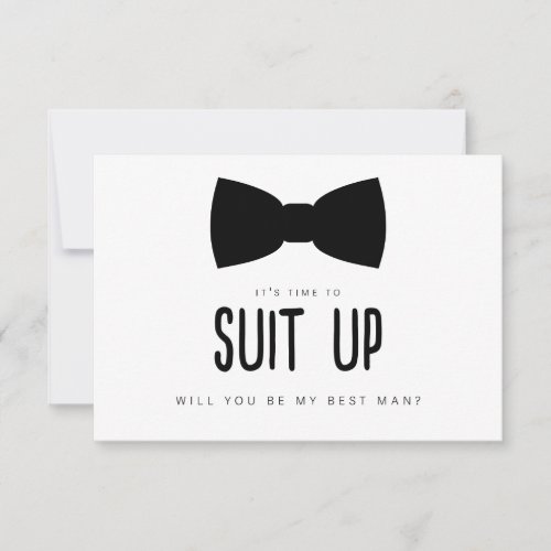 Suit Up Best Man Proposal Note Card
