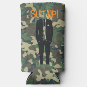 suit up camo wedding party can coolers / custom we