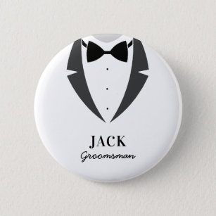 Suit up groomsman best man 6 cm round badge button