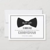 Suit Up Groomsman Card - Black Tie Grey (Front)
