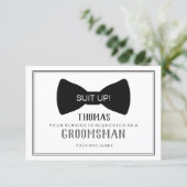 Suit Up Groomsman Card - Black Tie Grey (Standing Front)