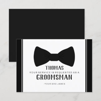 Suit Up Groomsman Card - Tux Black Tie