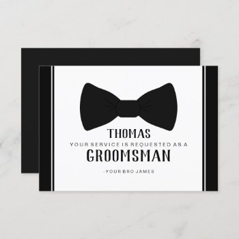 Suit Up Groomsman Card - Tux Black Tie by Evented at Zazzle