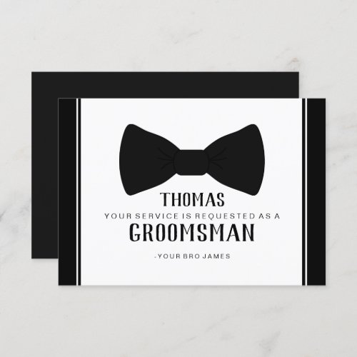 Suit Up Groomsman Card _ Tux Black Tie