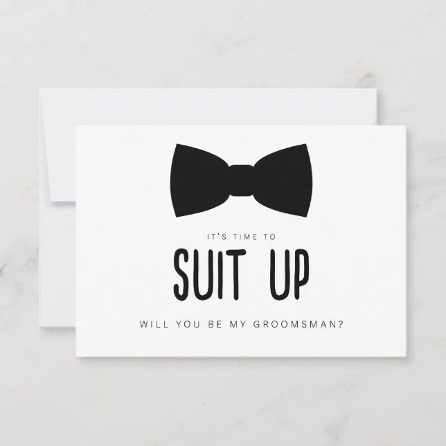 Suit Up Groomsman Proposal Card | Zazzle