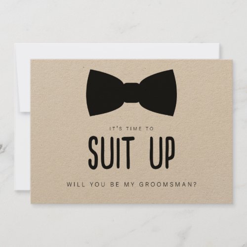 Suit Up Groomsman Proposal Card