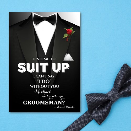 Suit Up Groomsman Tuxedo Invitation