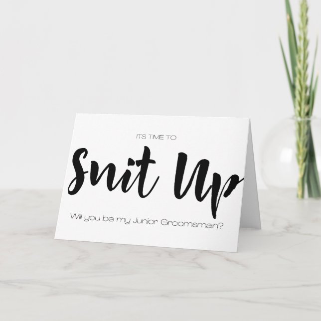 Suit Up Junior Groomsman Card (Front)