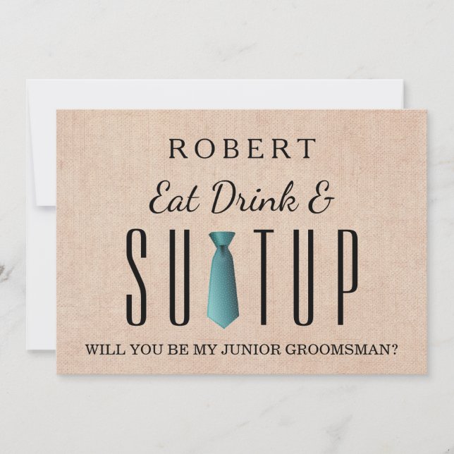 Suit-up Will you be my groomsman Invitation (Front)