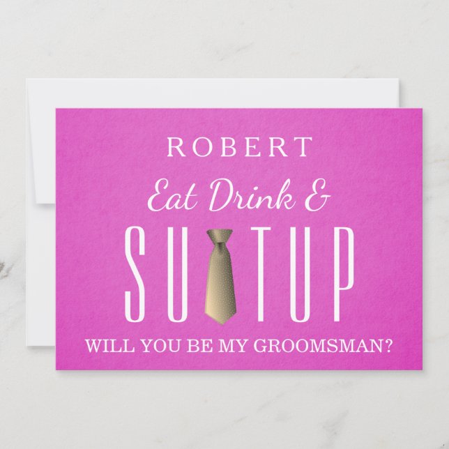 Suit-up Will you be my groomsman Invitation (Front)