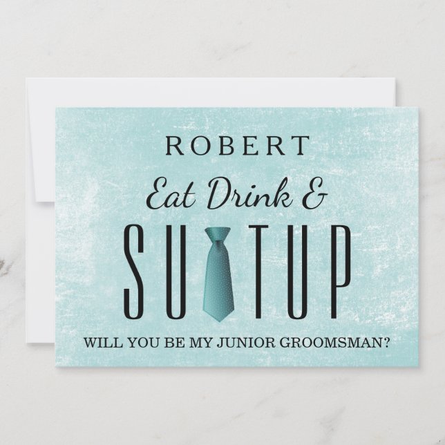 Suit-up Will you be my groomsman Invitation (Front)