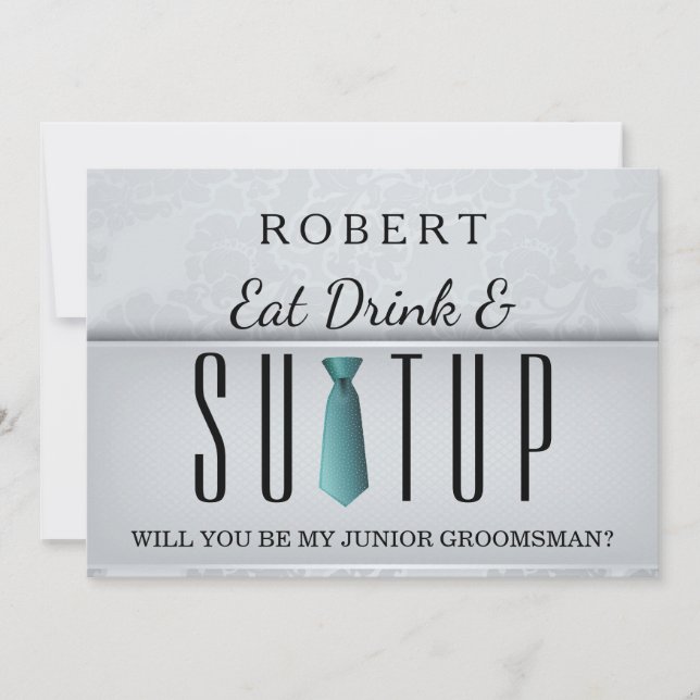 Suit-up Will you be my groomsman Invitation (Front)